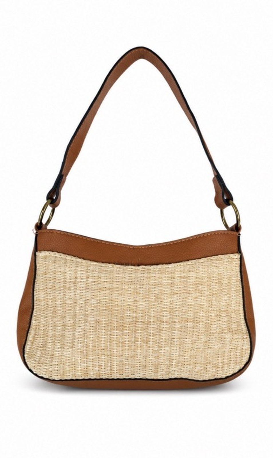 Nanette Lepore Woven Small Shoulder Bag Brown Faux Leather